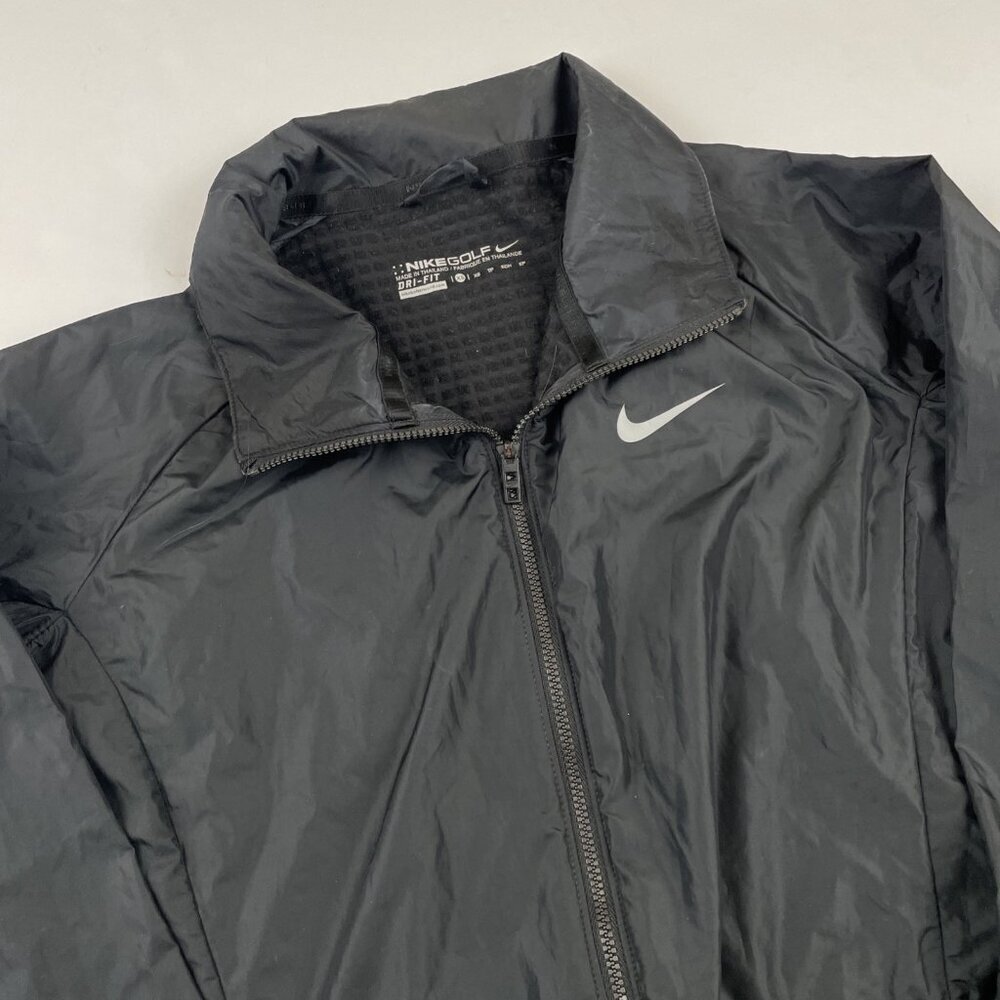 Nike Golf Windbreaker Jacket Women’s XS Dri-Fit Black Fleece Lined Lightweight